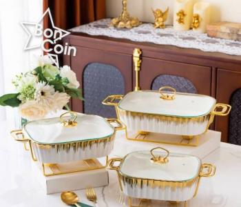 Assiettes de service chauffante en porcelaine 