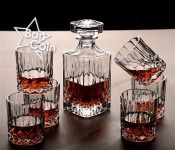 Carafe VIP en cristal plus 6 verres cristallisés