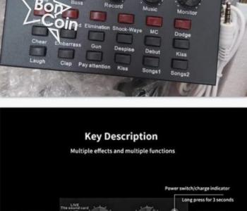 V8 Carte son Interface audio USB externe Microphone 