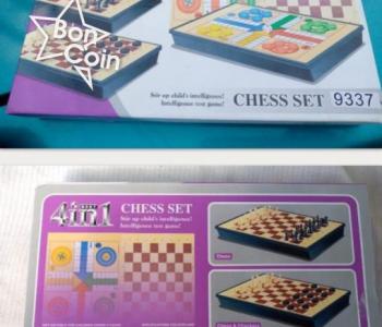 4 en 1 - Chess - Checkers - Ludo