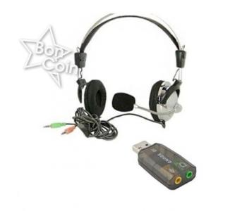 Casque Micro avec Carte Son Audio