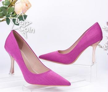 Escarpin rose satin 