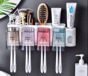 Gobelet murale pour brosse à dents et distributeur de dentifrice