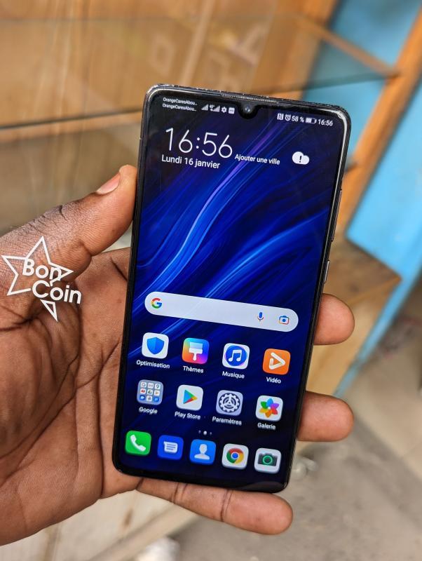 Huawei P30 Lite 128Go Noir - Écran Fissuré En Bas (pour Réparation)